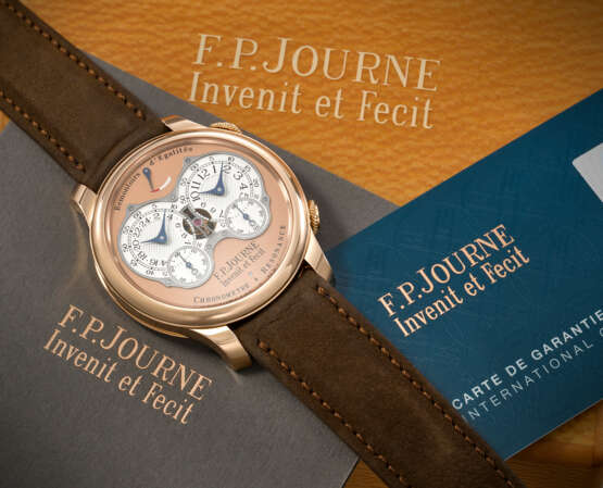 F.P. JOURNE. A VERY RARE AND INNOVATIVE 18K PINK CHRONOMETER WRISTWATCH WITH RESONANCE-CONTROLLED TWIN INDEPENDENT GEAR-TRAIN MOVEMENT, CONSTANT FORCE, POWER RESERVE AND 24H INDICATION - фото 3