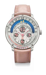 AT&#198;LIER HAUTE COMPLICATION. AN INGENIOUS ONE-OF-A-KIND STAINLESS STEEL DUAL TIME WRISTWATCH WITH DAY/NIGHT INDICATOR ARC