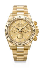 ROLEX. AN ATTRACTIVE AND COVETED 18K GOLD AUTOMATIC CHRONOGRAPH WRISTWATCH WITH BRACELET