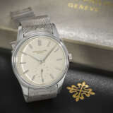 PATEK PHILIPPE. AN EXCEEDINGLY RARE AND HIGHLY ATTRACTIVE 18K WHITE GOLD AUTOMATIC WRISTWATCH WITH ENAMEL DIAL - photo 7