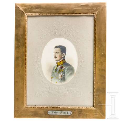 Kaiser Karl I. von Österreich - gerahmtes koloriertes Portraitfoto - photo 1