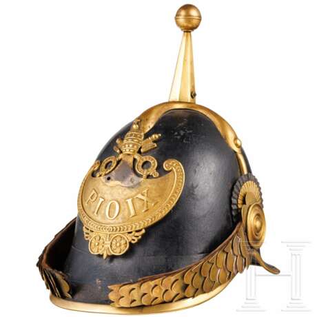 Helm für Mannschaften der "Guardia Civica Pontificia" aus dem Pontifikat Pius IX. (1846-78) - Foto 1