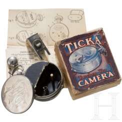 Spionagekamera "Ticka" (Taschenuhrkamera), um 1910