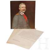 Kaiser Wilhelm II. - Portrait mit Autograph und zwei Schreiben, datiert 1935 - Foto 1