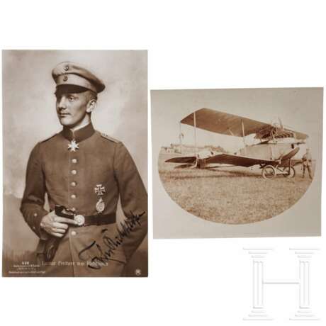 Lothar Freiherr von Richthofen (1894 - 1922) - signierte Sanke-Portraitpostkarte, 1917/18 - Foto 1