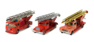 3 x Feuerwehrwagen Tipp & Co, 1960er Jahre, Belch,…