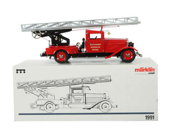 Feuerwehr Märklin 1991, Blech, rot, ''Werksfeuerwe… - Foto 1