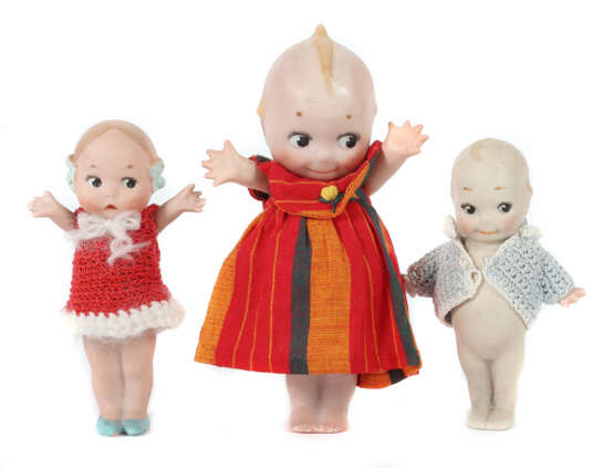 3 x Kewpie-Puppen Voll-Biskuit, 2 x fast identisch… - photo 1