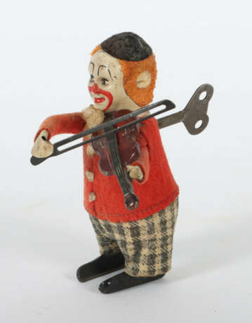 Tanzfigur Schuco, Clown mit Geige, Federantrieb m.… - photo 2