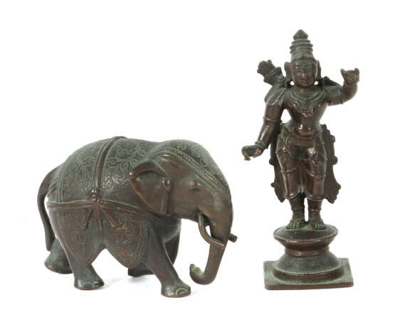 Krishna und Elefant Indien, Krishna wohl 19. Jh., … - photo 1