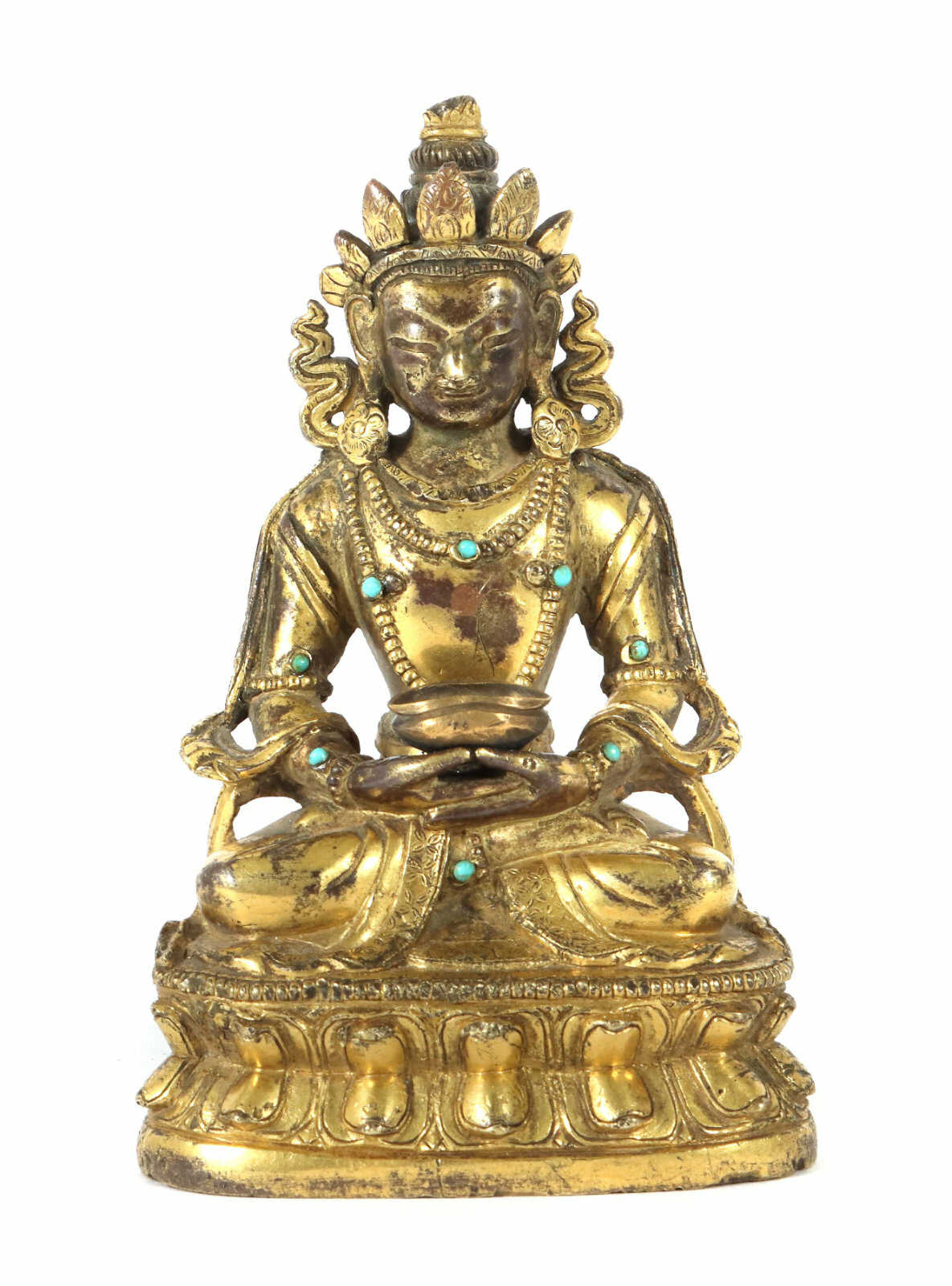 Feiner Buddha Amitayus Tibet, wohl 17. Jh., Bronze…