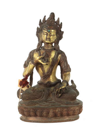 Buddha Amitayus Tibet, 19. Jh., Bronze, teilvergol… - photo 1