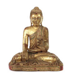 Burmesischer Mandalay Buddha Holz, geschnitzt, ver…