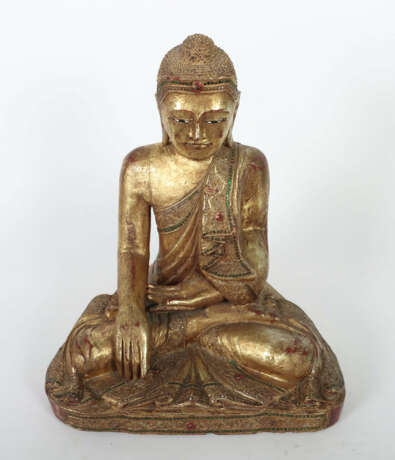 Burmesischer Mandalay Buddha Holz, geschnitzt, ver… - photo 2