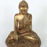 Burmesischer Mandalay Buddha Holz, geschnitzt, ver… - photo 2