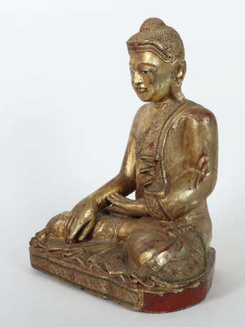 Burmesischer Mandalay Buddha Holz, geschnitzt, ver… - photo 3