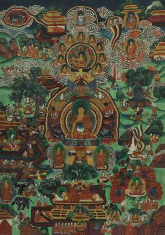 Thangka 20. Jh., tibetische Schule, Darstellung mi… - Foto 1