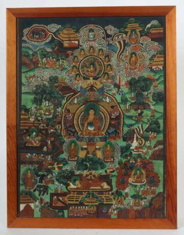 Thangka 20. Jh., tibetische Schule, Darstellung mi… - Foto 2