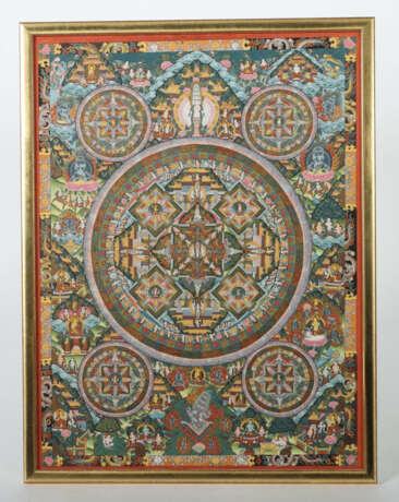 Mandala Thangka Nepal, 2. Hälfte 20. Jh., Gouache … - Foto 2