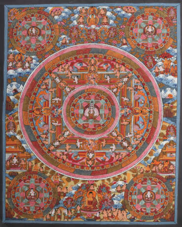 Mandala Thangka Nepal, 2. Hälfte 20. Jh., Gouache … - photo 1