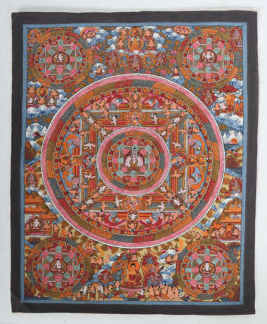 Mandala Thangka Nepal, 2. Hälfte 20. Jh., Gouache … - photo 2