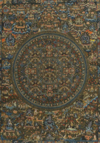 Mandala Thangka Nepal, 2. Hälfte 20. Jh., Gouache … - фото 1