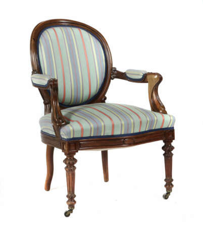 Louis Philippe-Sessel um 1850, Nussbaum massiv, sp… - photo 1