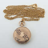 Damen-Taschenuhr an Kette um 1900/modern, Gelbgold… - photo 2