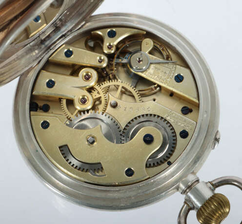 Große Silber-Taschenuhr mit Kalendarium 19. Jh., D… - photo 3