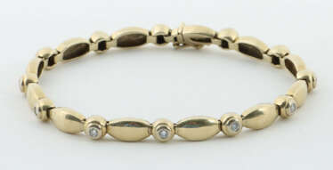 Armband mit Diamanten modern, Gelbgold 585, ca. 17…