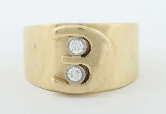 Ring mit Diamanten modern, Gelbgold 585, ca. 9,51 … - Foto 1