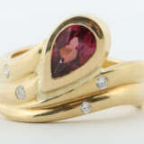 Ring mit Rubellit & Diamanten modern, Gelbgold 750… - photo 1