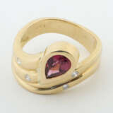 Ring mit Rubellit & Diamanten modern, Gelbgold 750… - photo 2