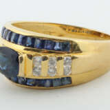 Ring mit Saphiren & Diamanten modern, Gelbgold 750… - photo 2