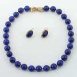 Schmuckset mit Lapislazuli modern, Gelbgold 750, c… - photo 1