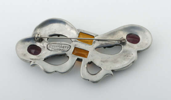 Modeschmuck-Brosche Eisenberg, um 1930, Metall/Far… - фото 2