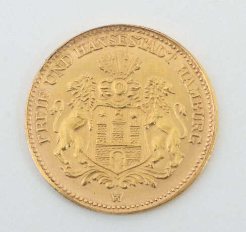 5 Mark-Goldmünze Hamburg, 1877, Gelbgold 900, ca. … - Foto 1