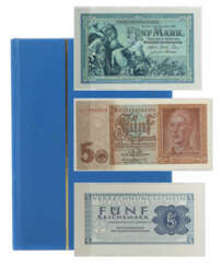 Album mit 5 Mark-Banknoten 10 Stk., Deutsches Reic…