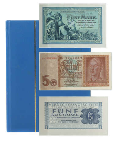 Album mit 5 Mark-Banknoten 10 Stk., Deutsches Reic… - photo 1