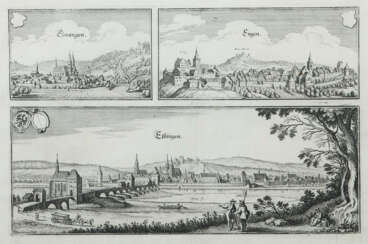 Kupferstich von Esslingen am Neckar um 1600, Ansic…