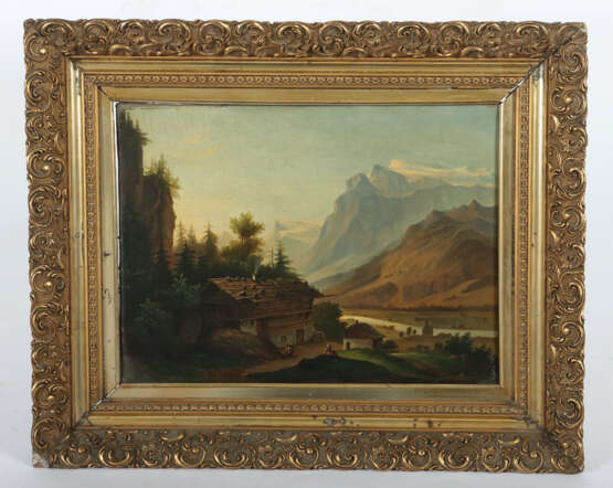 Maler des 19. Jh. ''Alpine Landschaft'', Bauernhau… - photo 2