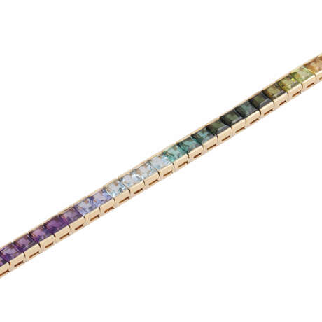 Armband "Regenbogen" aus Farbsteincarrés, - Foto 4