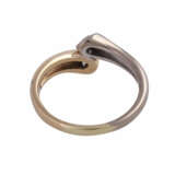 Ring mit 2 Brillanten, zusammen ca. 0,2 ct, WEISS-LGW (H-J)/SI-P1, - Foto 4