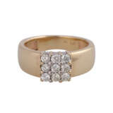 Ring mit 9 Brillanten zusammen ca. 0,9 ct, - фото 1