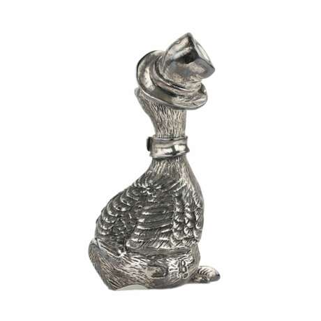 Figurine en argent d`une oie coiff&eacute;e d`un chapeau. Italie 20e si&egrave;cle Argent 20th century - photo 3