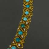 Collier en or avec diamants et turquoise Gold 21th century - Foto 3