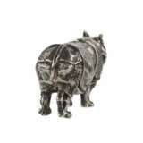 Figurine r&eacute;aliste en argent de Rhinoc&eacute;ros Italie 20&egrave;me si&egrave;cle. Silber realism 20th century - Foto 4