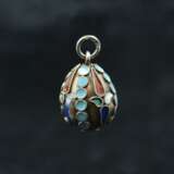 Faberge-style pendant egg Silver Art Nouveau 19th century - photo 2