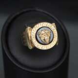 Women`s gold ring with onyx Gorgon jellyfish Gold At the turn of 19th -20th century - photo 1