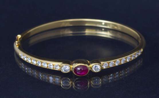 Gold bracelet with diamonds and rubies Gold Other style 21th century - photo 2